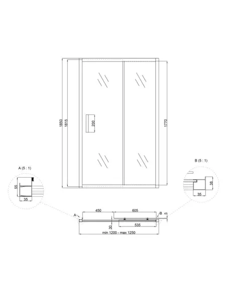 Душевая стеклянная дверь Lidz Zycie Frost SD120x185.CRM.FR, матовая - 2