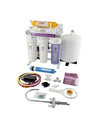 Фільтр зворотного осмосу Raifil Grando 7 plus RO905-750BP-EZ-S-75G, 7 щаблів очищення, з помпою, з манометром - 1