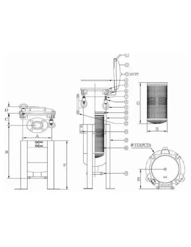 Фильтр высокой производительности Raifil BFH-2 45 м3/ч, мешочного типа - 3