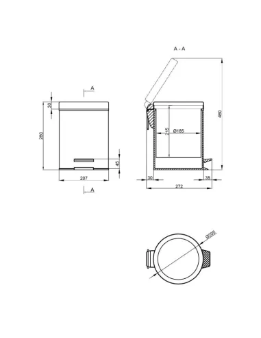 Ведро для мусора Q-Tap Liberty BLM 1149, 5 л - 2