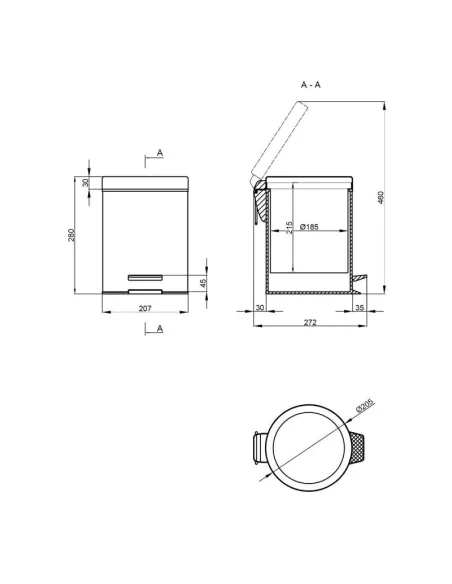 Ведро для мусора Q-Tap Liberty BLM 1149, 5 л - 2