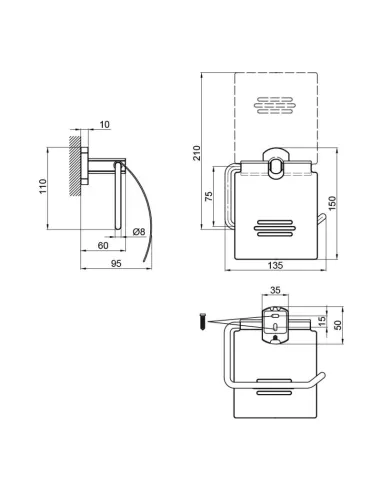 Держатель для туалетной бумаги с крышкой Q-Tap Liberty BLM 1151 черный - 2