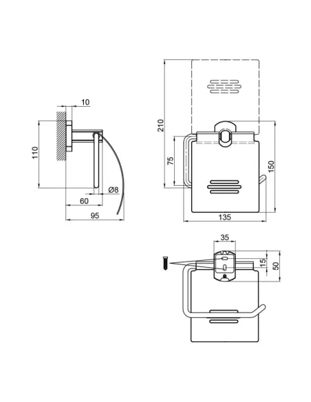 Держатель для туалетной бумаги с крышкой Q-Tap Liberty BLM 1151 черный - 2