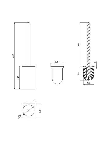 Йоршик для унітазу Q-Tap Liberty BLM 1157 - 2, латунь, скло - 2