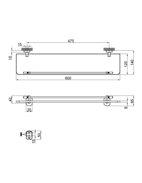 Полиця для ванної Q-Tap Liberty BLM 1153 скло, латунь - 2
