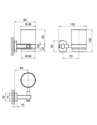 Стакан для ванной комнаты настенный Q-Tap Liberty BLM 1158 - 2
