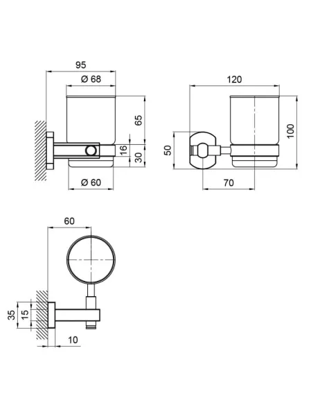 Стакан для ванной комнаты настенный Q-Tap Liberty BLM 1158 - 2