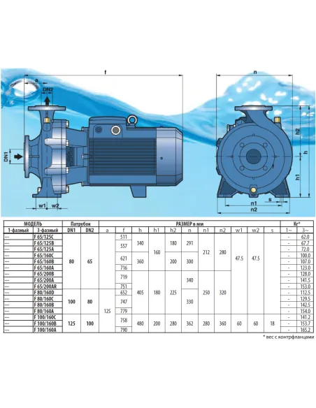 Центробежный поверхностный насос Pedrollo F 65/125C 4 кВт - 2