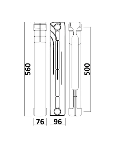 Радіатор біметалічний Gallardo BIHOT 500/96, 10 секцій - 6