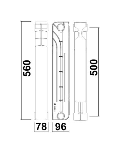 Радіатор біметалічний Gallardo BIPOWER 500/96, 10 секцій - 10