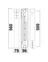 Радиатор биметаллический Gallardo BIPOWER 500/96, 10 секций - 10