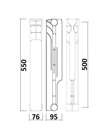 Радиатор биметаллический Energo BIDEEP 500/96, 10 секций - 8