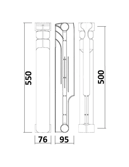 Радиатор биметаллический Energo BIDEEP 500/96, 10 секций - 8