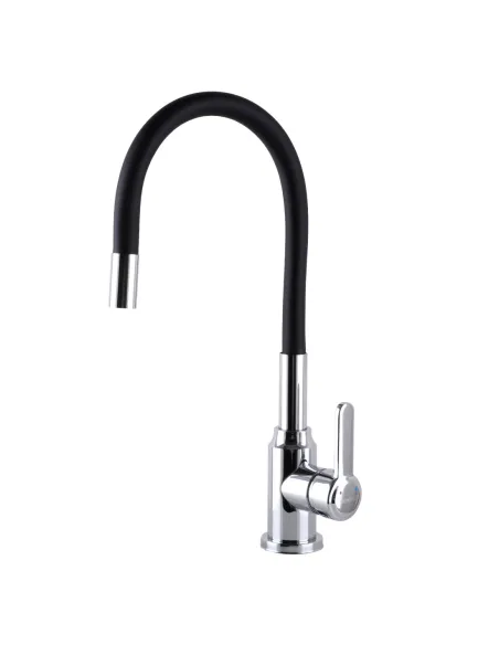 Смеситель для кухни с гибким изливом Domino Ellipse DCC-203L-Black черный гофрогусак - 1