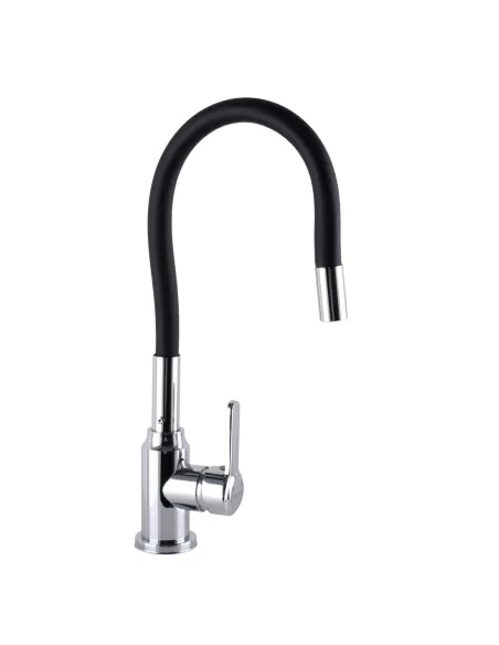 Смеситель для кухни с гибким изливом Domino Ellipse DCC-203L-Black черный гофрогусак - 2