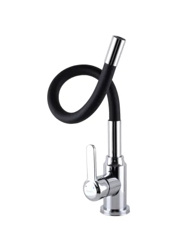Смеситель для кухни с гибким изливом Domino Ellipse DCC-203L-Black черный гофрогусак - 3