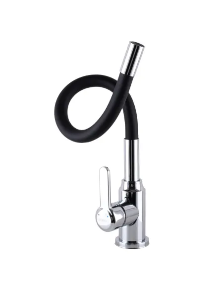 Смеситель для кухни с гибким изливом Domino Ellipse DCC-203L-Black черный гофрогусак - 3
