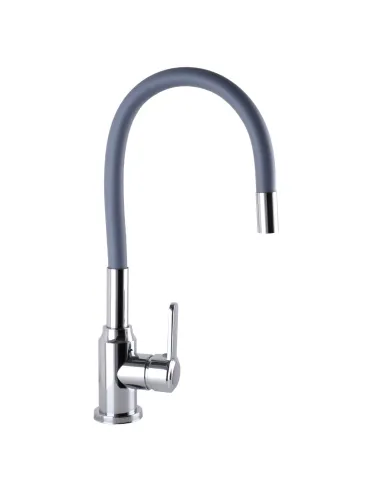 Смеситель для кухни с гибким изливом Domino Ellipse DCC-203L-Grey серый гофрогусак - 3