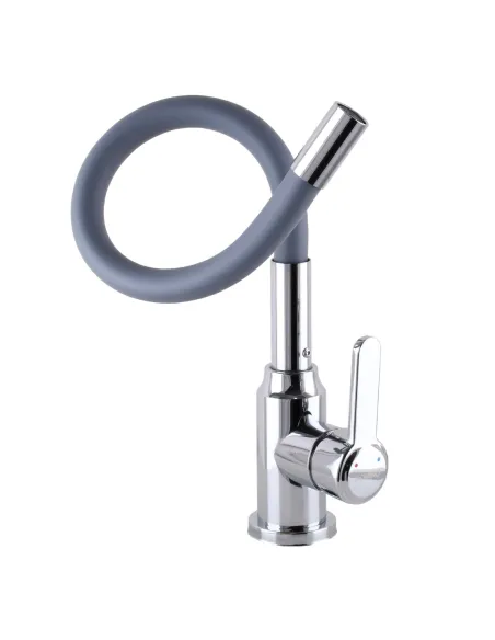 Смеситель для кухни с гибким изливом Domino Ellipse DCC-203L-Grey серый гофрогусак - 4