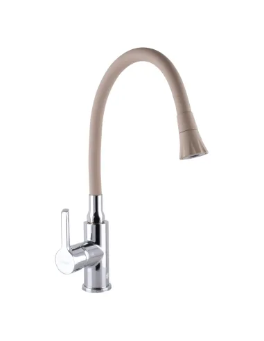 Змішувач для кухні Domino Prestige DPS-203SA-K15 бежевий гофрогусак із душовою насадкою - 3