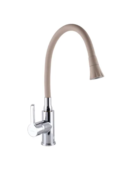 Змішувач для кухні Domino Prestige DPS-203SA-K15 бежевий гофрогусак із душовою насадкою - 3