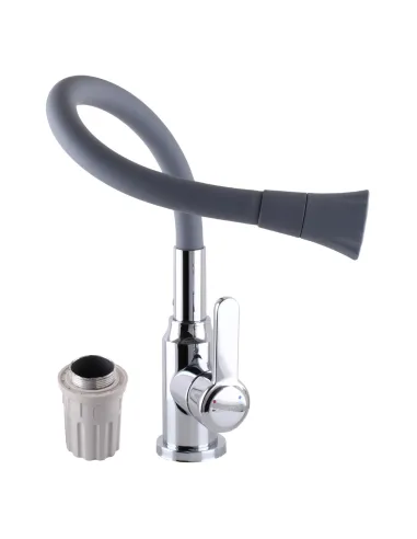 Змішувач для кухні Domino Ellipse DCC-203SA-G03 сірий гофрогусак із душовою насадкою - 2