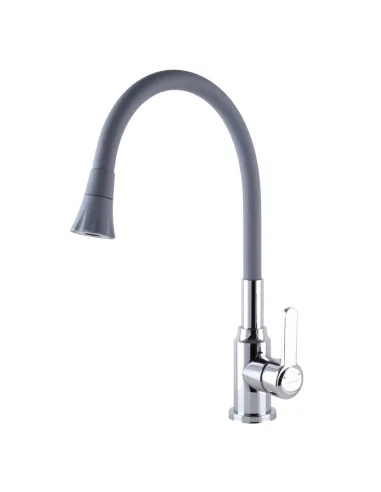 Змішувач для кухні Domino Ellipse DCC-203SA-G03 сірий гофрогусак із душовою насадкою - 3