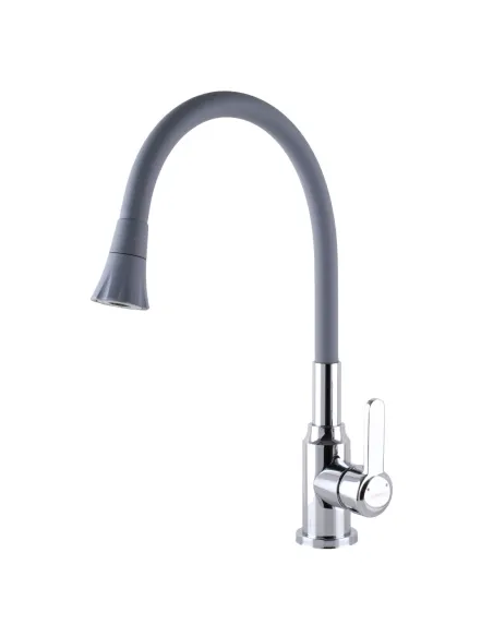 Змішувач для кухні Domino Ellipse DCC-203SA-G03 сірий гофрогусак із душовою насадкою - 3