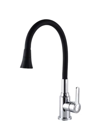 Змішувач для кухні Domino Ellipse DCC-203SA-B01 чорний гофрогусак із душовою насадкою - 3