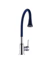 Змішувач для кухні Domino Ellipse DCC-203SA-S21 синій гофрогусак із душовою насадкою - 1
