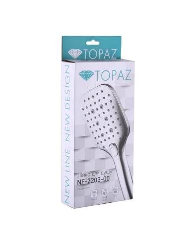 Лійка для душу Topaz NF-2203-00 хром, три режими, пластик - 5