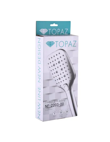 Лійка для душу Topaz NF-2203-00 хром, три режими, пластик - 5