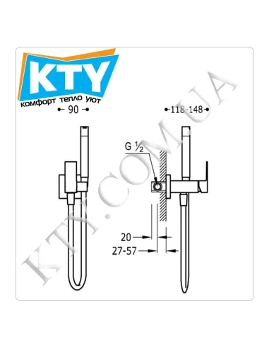 Смеситель для биде скрытого монтажа с гигиеническим душем Tres Slim-Tres 006.123.01 хром - 1