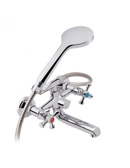 Змішувач для ванни двовентильний Lidz CRM 75 21 142 з душовим набором. - 1