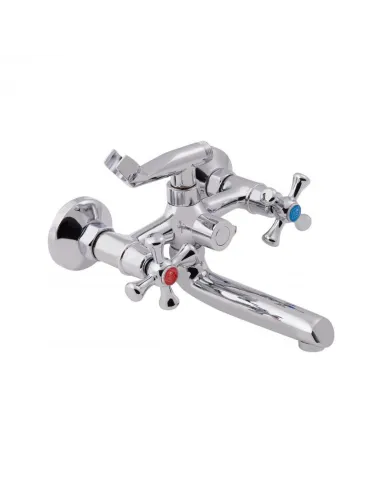 Змішувач для ванни двовентильний Lidz CRM 75 21 142 з душовим набором. - 3