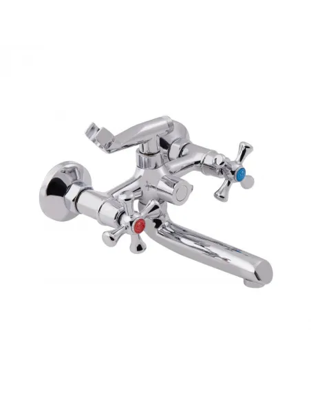 Змішувач для ванни двовентильний Lidz CRM 75 21 142 з душовим набором. - 3