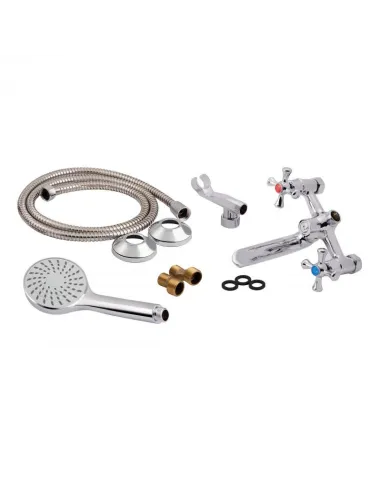 Змішувач для ванни двовентильний Lidz CRM 75 21 142 з душовим набором. - 5