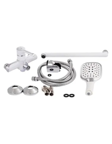 Змішувач для ванни Q-Tap Grand WCR 005, білий, з душовим набором - 8