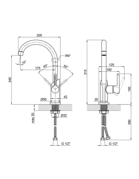 Смеситель для кухни Q-Tap Grand WCR 007F, латунь, хром, белый - 2