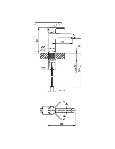 Смеситель для умывальника Q-Tap Grand WCR 001F белый - 2