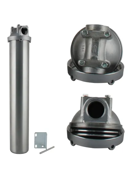 Фильтр колба Raifil HMS-20B Slim 20 дюймов, вход 1 дюйм, нержавеющая сталь - 1