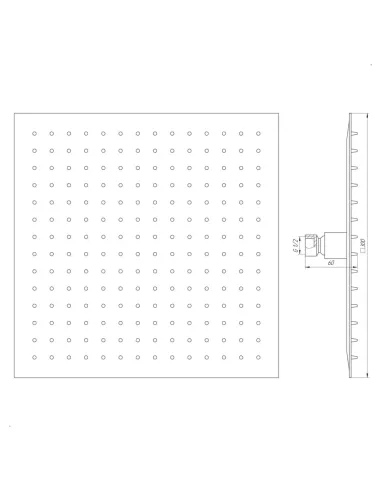 Лейка для верхнего душа квадратная Globus Lux ST-0300-Q нержавеющая сталь, 300х300 мм - 3