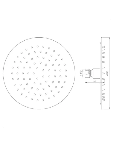 Лейка для верхнего душа круглая Globus Lux ST-0200-R нержавеющая сталь, 200 мм - 4