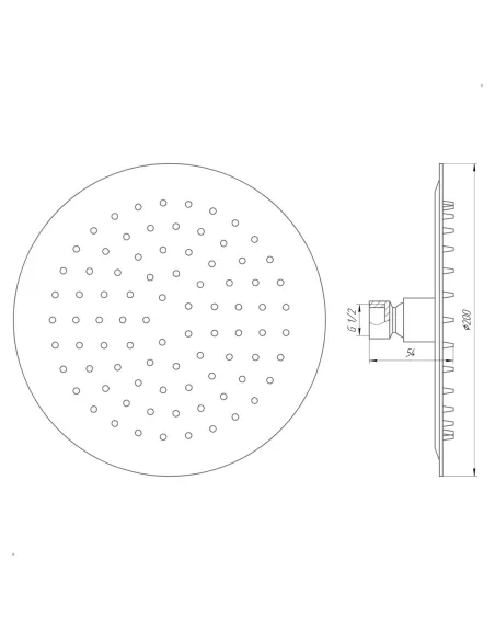 Лейка для верхнего душа круглая Globus Lux ST-0200-R нержавеющая сталь, 200 мм - 4
