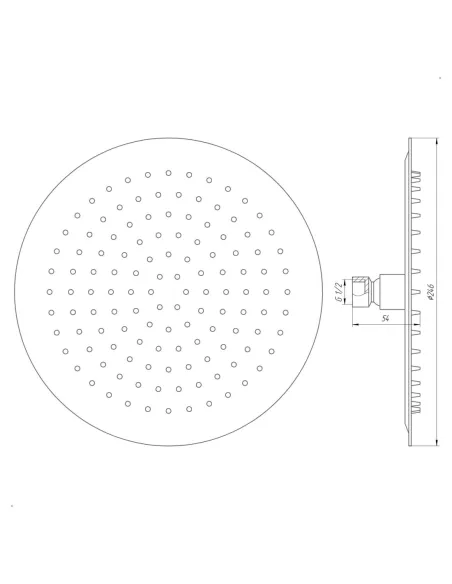 Лейка для верхнего душа круглая Globus Lux ST-0250-R нержавеющая сталь, 250 мм - 5