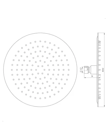 Лейка для верхнего душа круглая Globus Lux ST-0250-R-BB черная нержавеющая сталь, 250 мм - 5