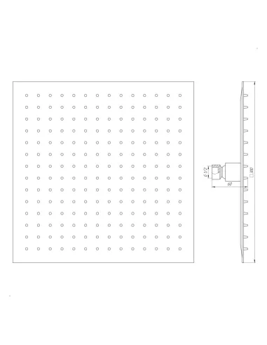 Лейка для верхнего душа квадратная Globus Lux ST-0300-Q-BB черная нержавеющая сталь, 300х300 мм - 5