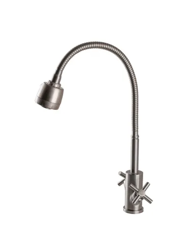 Двухвентильный смеситель для кухни из нержавеющей стали Globus Lux Dukat SD4-G203S с гибким изливом - 4