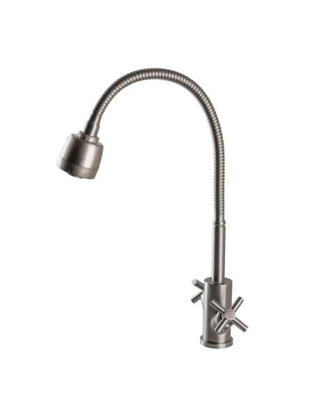 Двухвентильный смеситель для кухни из нержавеющей стали Globus Lux Dukat SD4-G203S с гибким изливом - 4