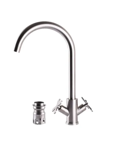 Смеситель для кухни двухвентильный Globus Lux Dukat-8 SD8-203 нержавеющая сталь - 5